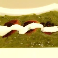 Recipe- Dahi Kabab in Spinach Capsicum Gravy