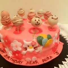 Recipe- Hello Kitty cake with Choco Pops (Eggless)