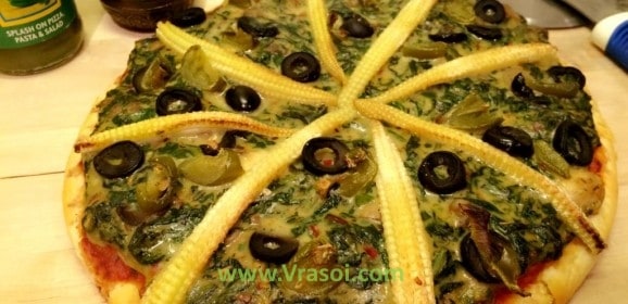 Recipe- Cream Of Spinach Pizza