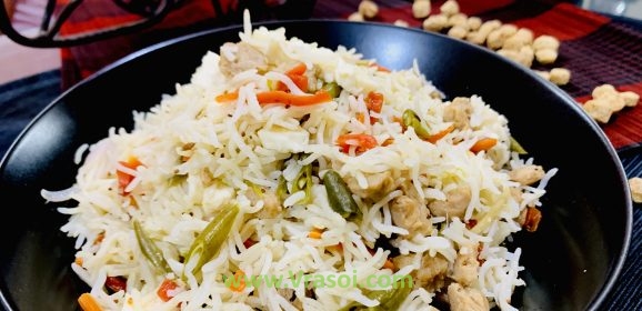 Recipe- Soya Pulav/ Soyabean Rice