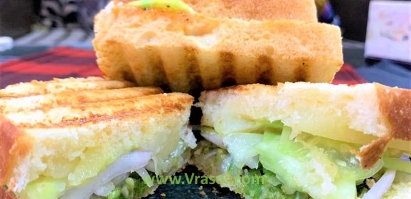 Recipe- Bombay grilled vegetable club Sandwich